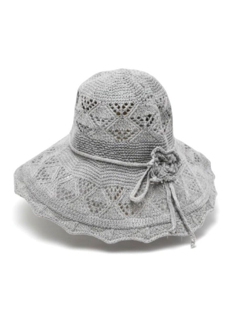 Gray Wide Brim Sun Hat Womens Foldable Beach Garden UV Protection